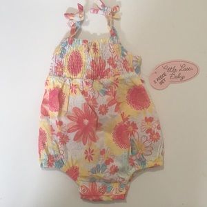 Floral Romper and Sun Hat